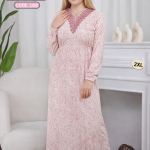 عبايه بينك فلاور قطيفه استيك من الجنب 168