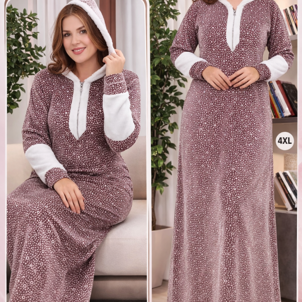 عبايه بينك فلاور قطيفه منقطه بكابتشو120