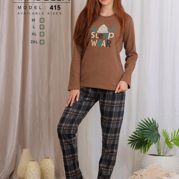 بيجامه اربيلا ميلتون بنطلون كاروهات كتابه ع الصدر 415