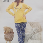 بيجامة صن رايز قطيفة منقوشة ورد 740