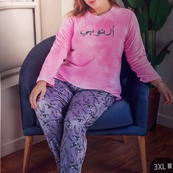 بيجامه كوكي قطيفه ارنوب ع الصدر 2632