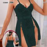 قميص قصير شيفون مفتوح من الجنب سلمي 396