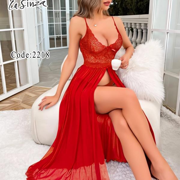 قميص لاسينزا طويل دانتيل *تل مفتوح ع الوسط 263