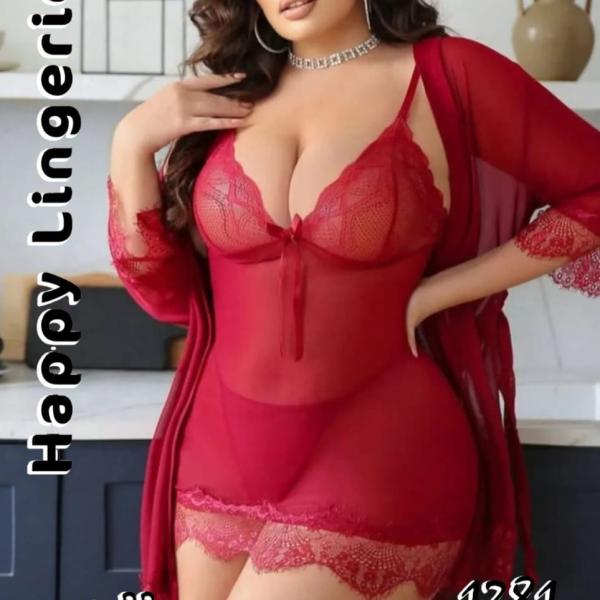 طقم قميص بروب هابي شيفون 1281