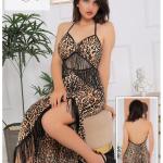 قميص طويل ماستر ليكرا ظهر مفتوح شراشيب تحت الصدر تايجر