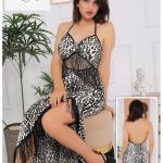 قميص طويل ماستر ليكرا ظهر مفتوح شراشيب تحت الصدر تايجر