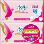 سوفي بالمسك عرض فوط صحية (16+16) 32فوطة طويل الجديدة