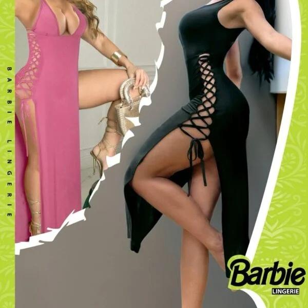 قميص باربى طويل ليكرا اربطه من الجنب