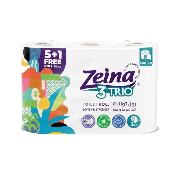 مناديل تواليت زينة 6 بكره تريو 5+1 (3 طبقة) مضغوط
