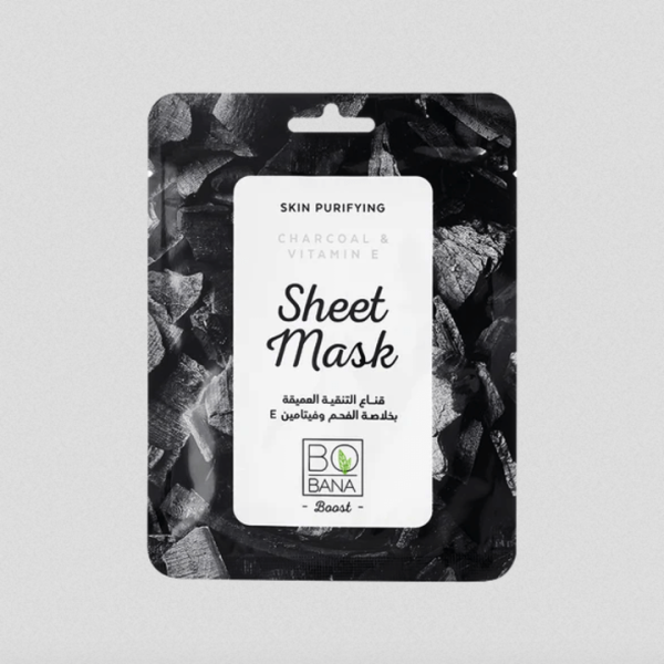 شيت ماسك بوبانا فحم+فيتامينE تنظيف عميق ونضارة