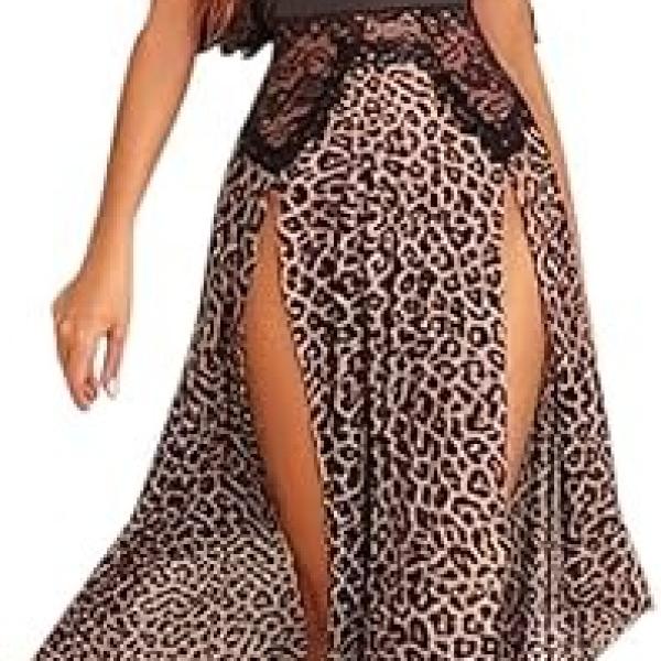 قميص باربي طويل ليكرا دانتيل من الصدر مفتوح من جنب6086