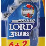 علبة مكن حلاقة رجالى لورد 6ق+2ق 3شفرات + شريط مرطب
