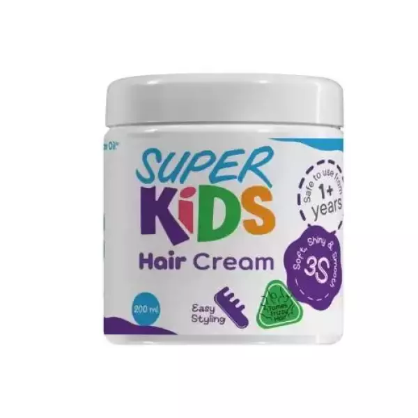 كريم تصفيف وترطيب شعر الأطفال بزيت الأفوكادو وزبدة الشيا 200 مل من سوبر كيدز