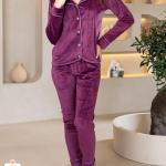 بيجامه فلورا قطيفه زراير ساده 1300