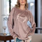 بيجامه سترا مودا قطيفه خاص بنطلون مشجر ورد 5367