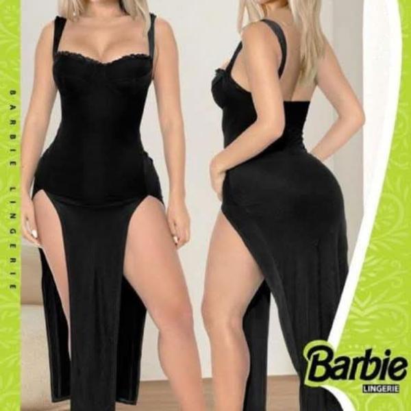 قميص باربي طويل ليكرا مقتوح من الجنب