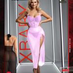 قميص طويل شيفون احبال من الصدر XB693